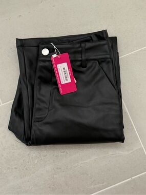 Beginning Boutique Black Faux Leather Pants US 6